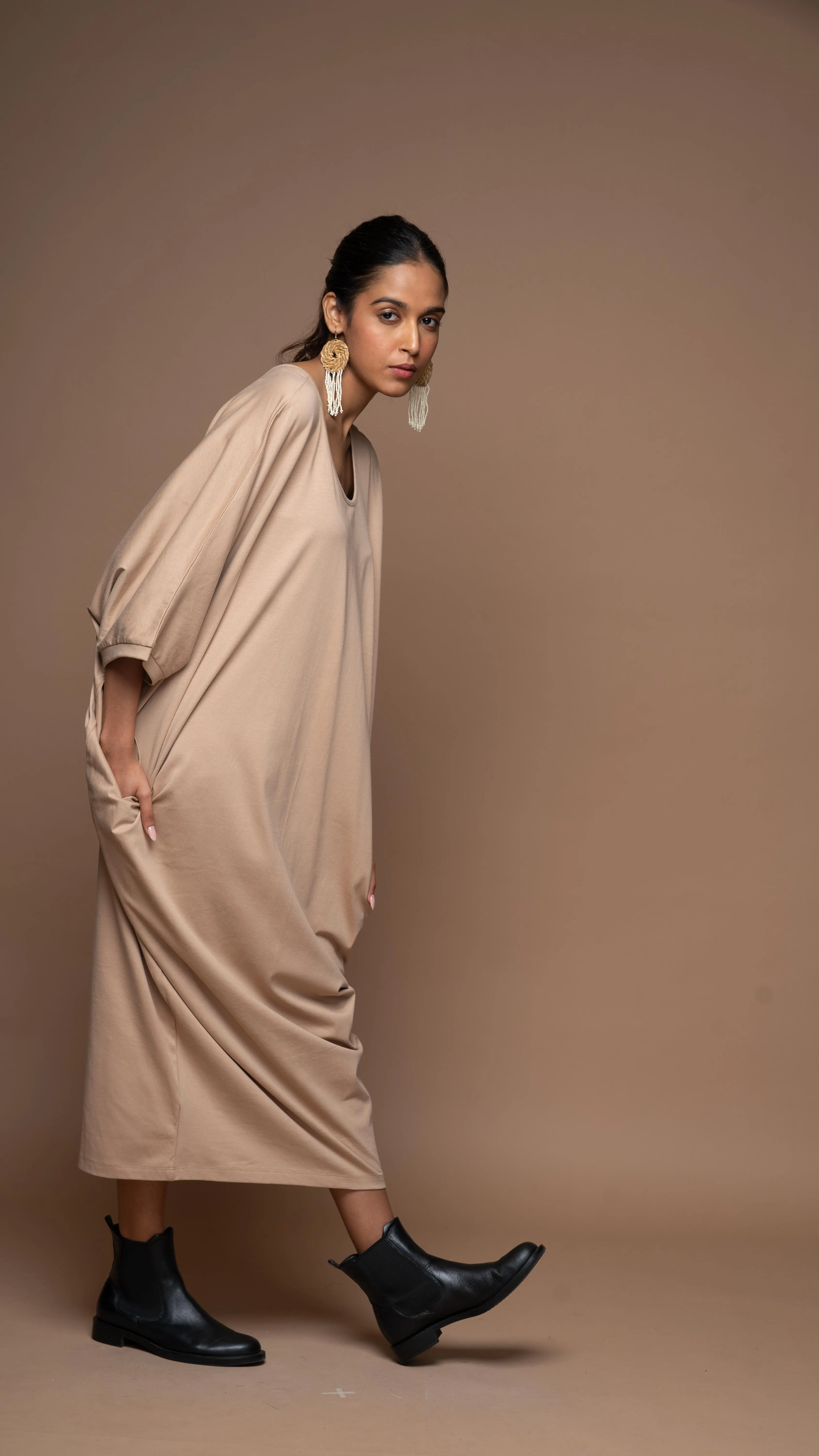 Wings of Style Jersey Dress - Champagne