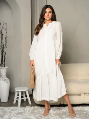 WOMEN'S BUTTON UP WITH SLIP MAXI DRESS