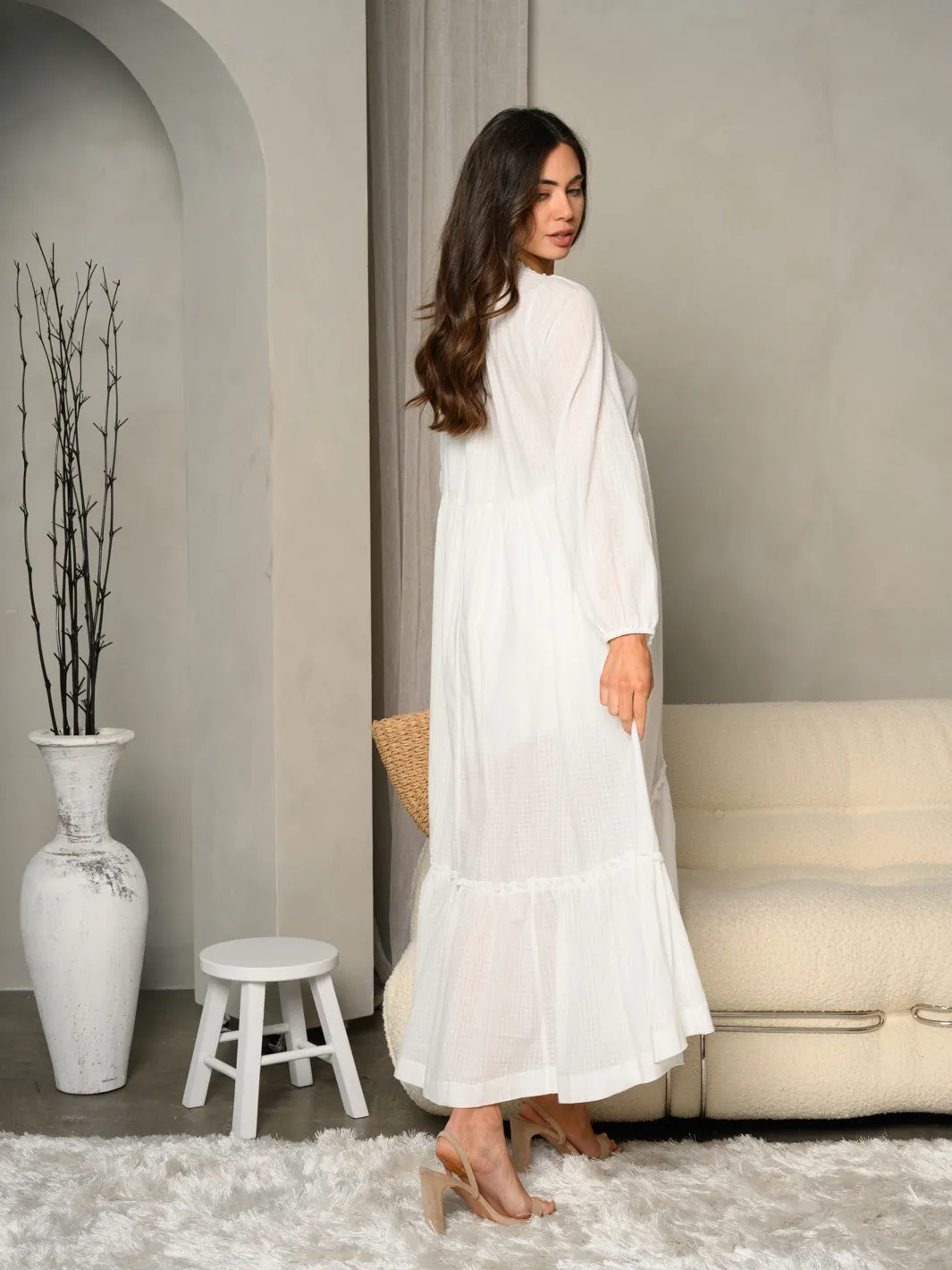 WOMEN'S BUTTON UP WITH SLIP MAXI DRESS