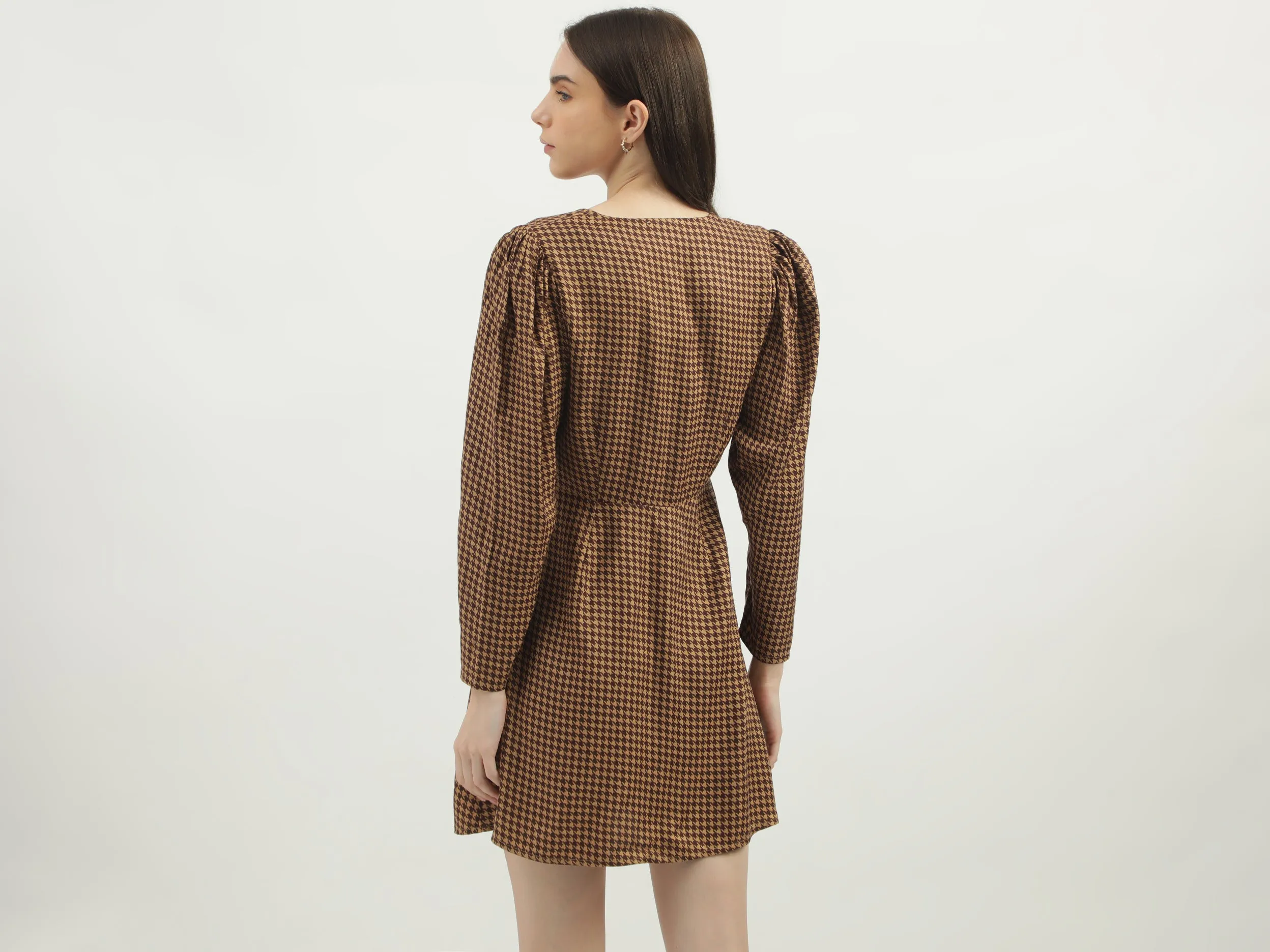 Women's Regular Fit V-Neck Printed Dresses
